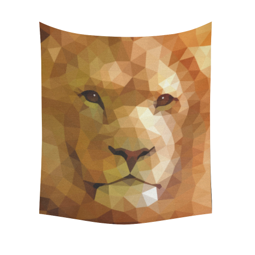 Polymetric Lion Cotton Linen Wall Tapestry 51"x 60"