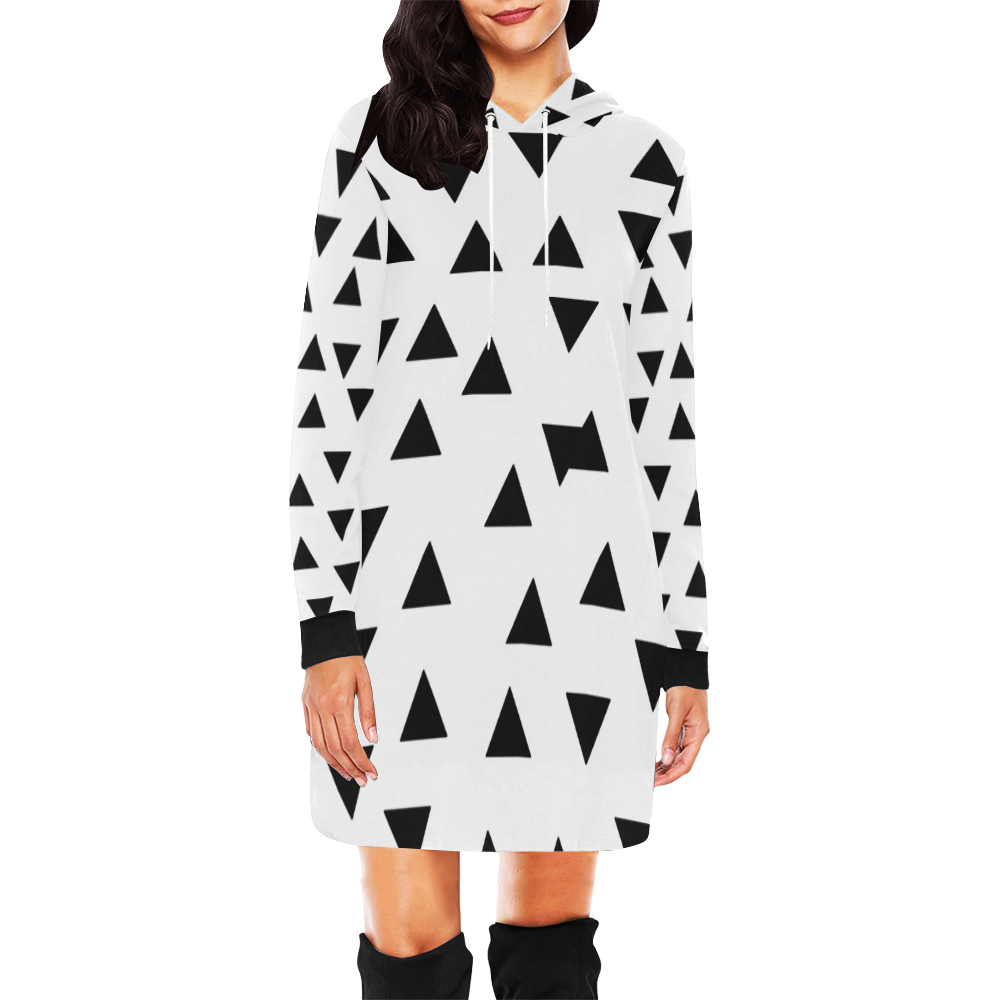 Design hoodie with blocks Black All Over Print Hoodie Mini Dress (Model H27)