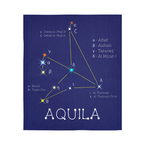 Star constellation Aquila eagle funny astronomy Cotton Linen Wall Tapestry 51"x 60"