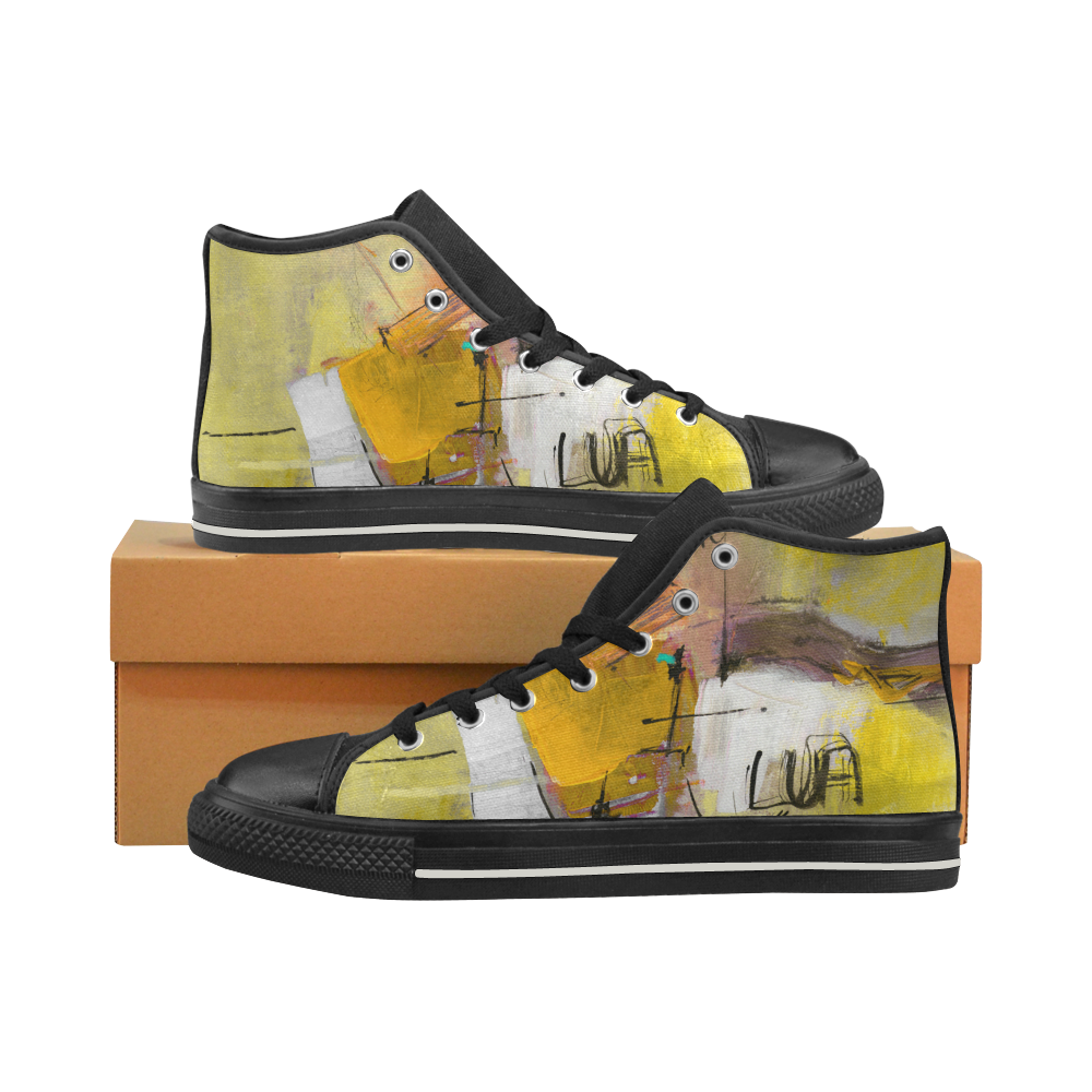 Lua yellow Men’s Classic High Top Canvas Shoes (Model 017)