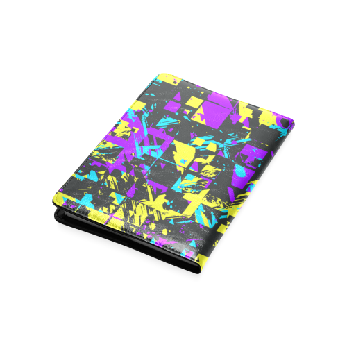 Purple yelllow squares Custom NoteBook A5