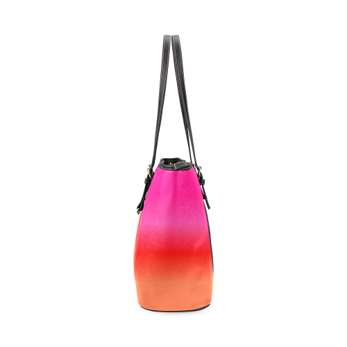 Pink, Red and Orange Gradient Leather Tote Bag/Large (Model 1640)