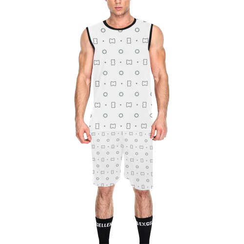 Buttons and Bows Geometric All Over Print Basketball Uniform