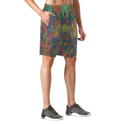 Shattered Men's All Over Print Elastic Beach Shorts (Model L20)