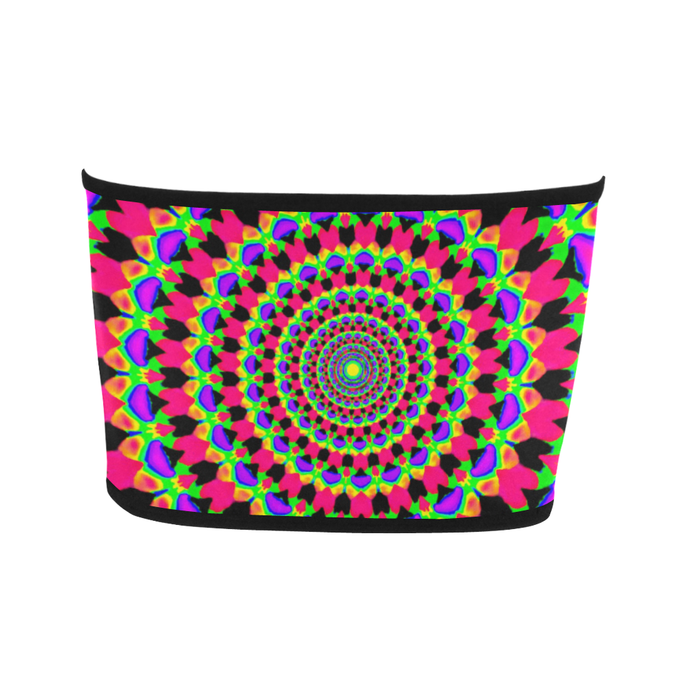 Neon Kaleidoscope Mandala Bandeau Top