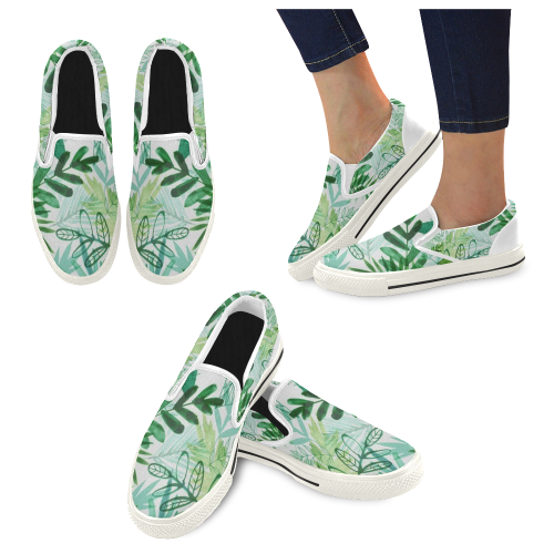 Jungles Women's Slip-on Canvas Shoes/Large Size (Model 019)