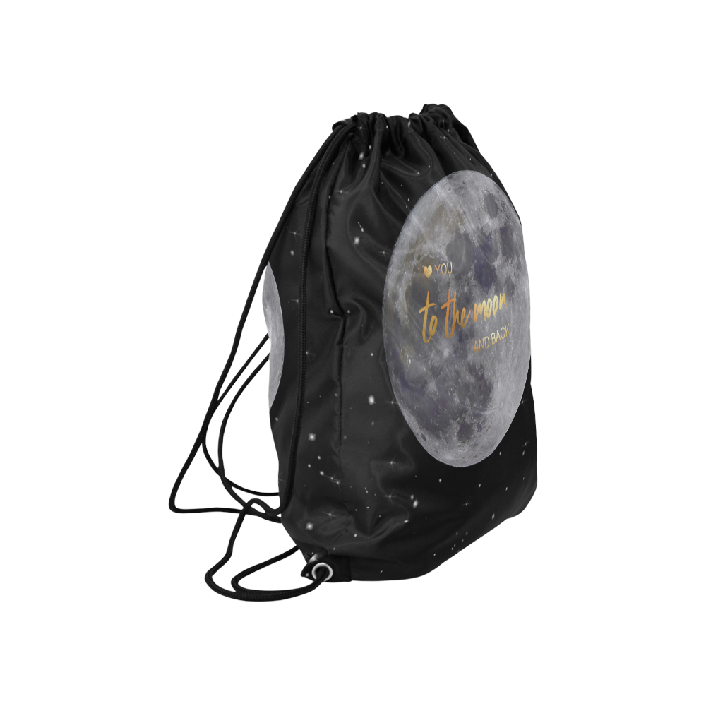 TO THE MOON AND BACK Large Drawstring Bag Model 1604 (Twin Sides)  16.5"(W) * 19.3"(H)