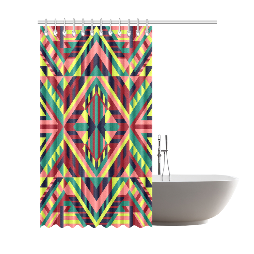 Modern Geometric Pattern Shower Curtain 72"x84"