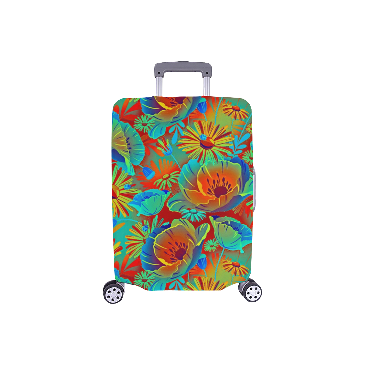 bright tropical floral Luggage Cover/Small 18"-21"