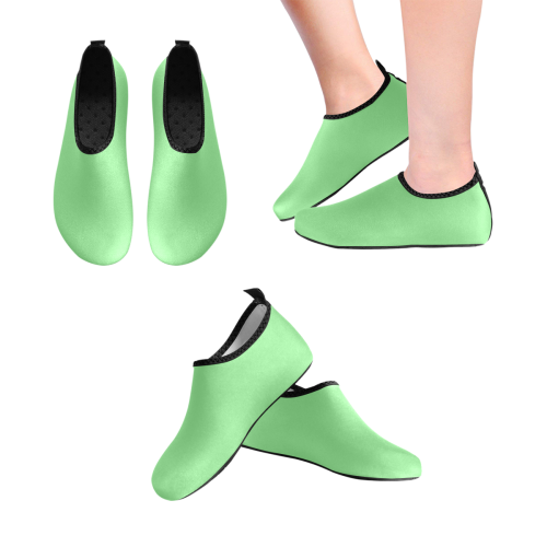 color light green Women's Slip-On Water Shoes (Model 056)
