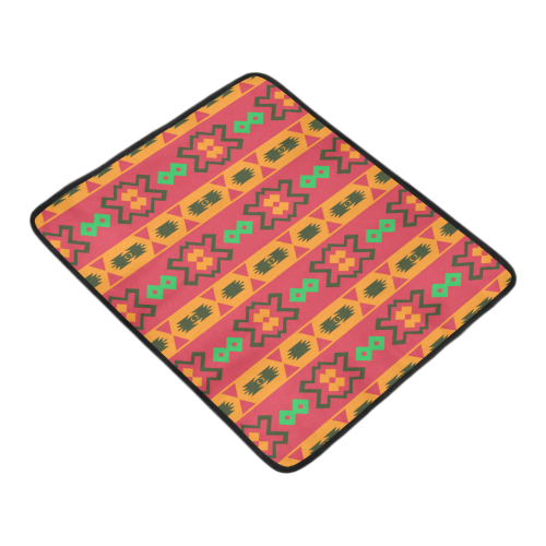 Tribal shapes in retro colors (2) Beach Mat 78"x 60"