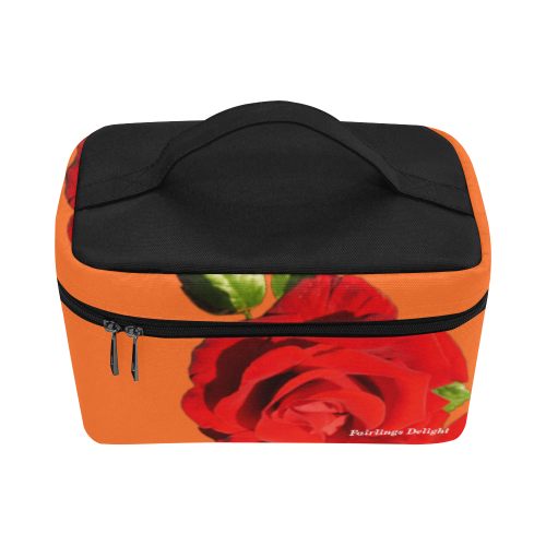 Fairlings Delight's Floral Luxury Collection- Red Rose Cosmetic Bag/Large 53086a3 Cosmetic Bag/Large (Model 1658)