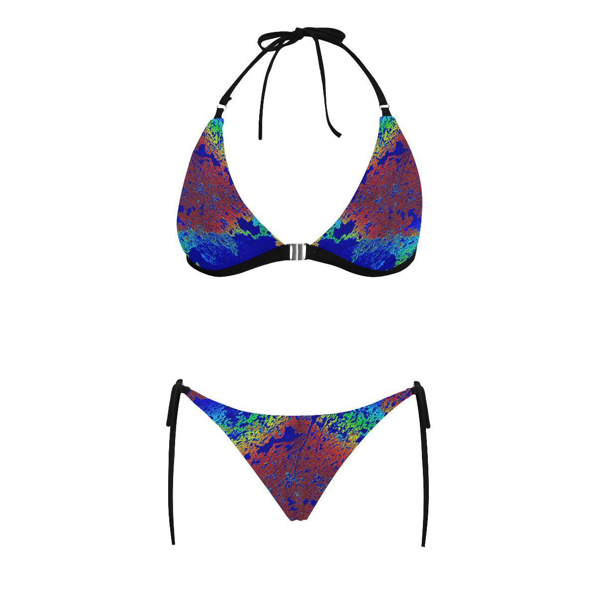 Blues Buckle Front Halter Bikini Swimsuit (Model S08)