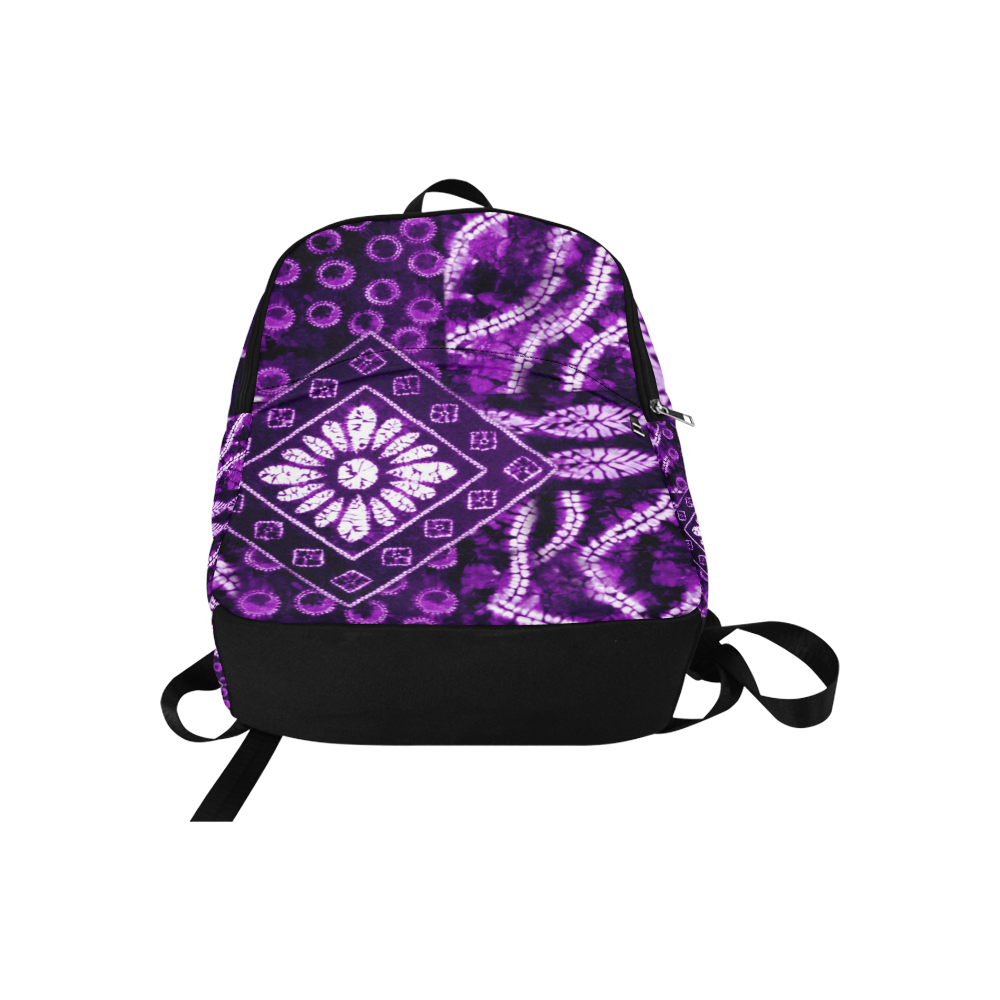 Purple Shibori Collage Fabric Backpack for Adult (Model 1659)