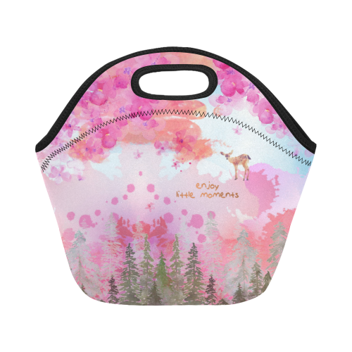 Little Deer in the Magic Pink Forest Neoprene Lunch Bag/Small (Model 1669)