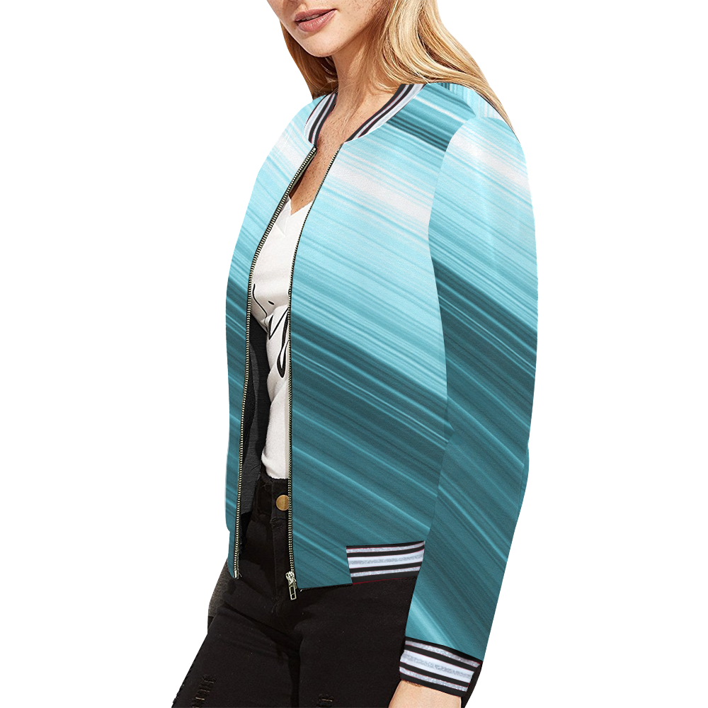 the great tealness All Over Print Bomber Jacket for Women (Model H21)