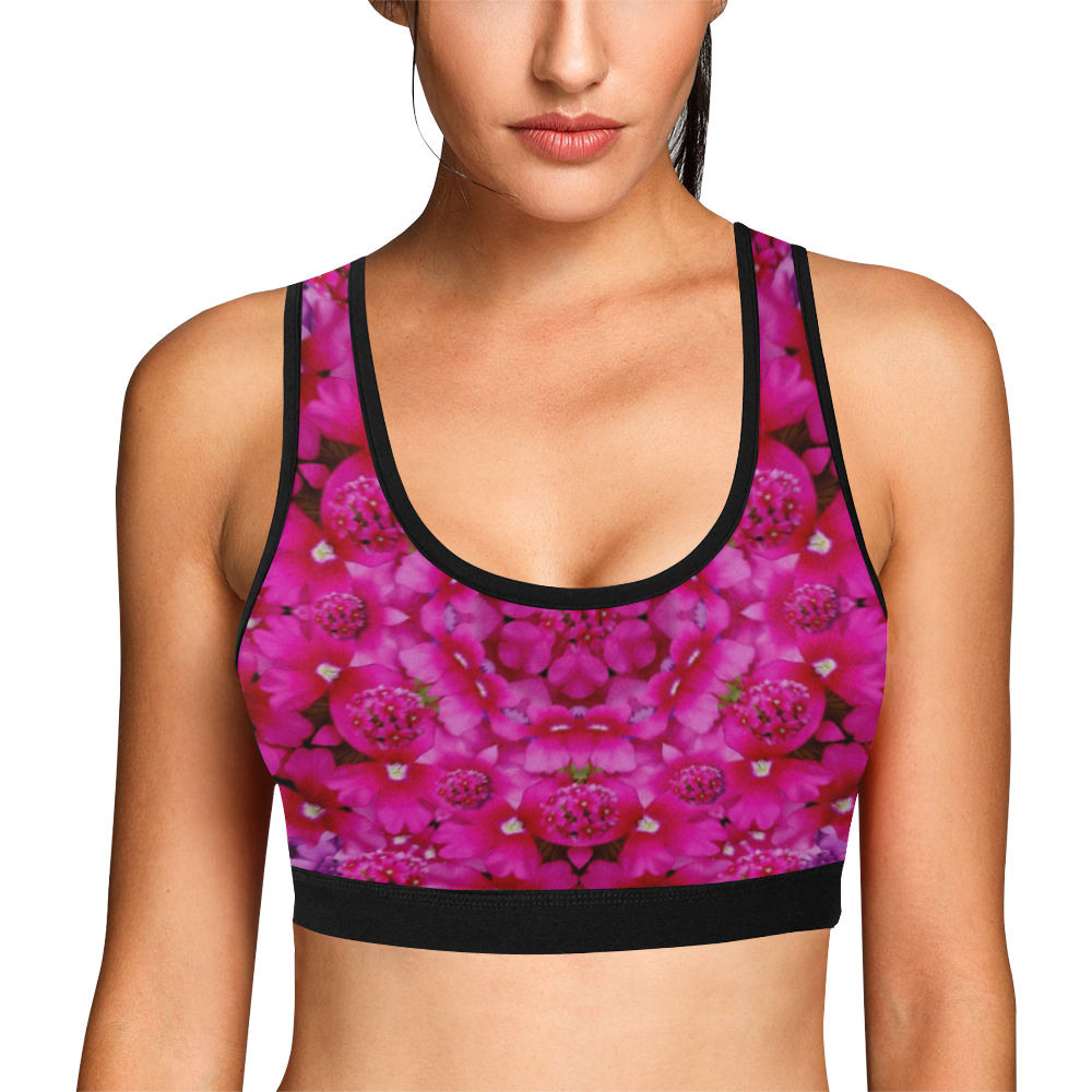 flower suprise to love and enjoy Women's All Over Print Sports Bra (Model T52)