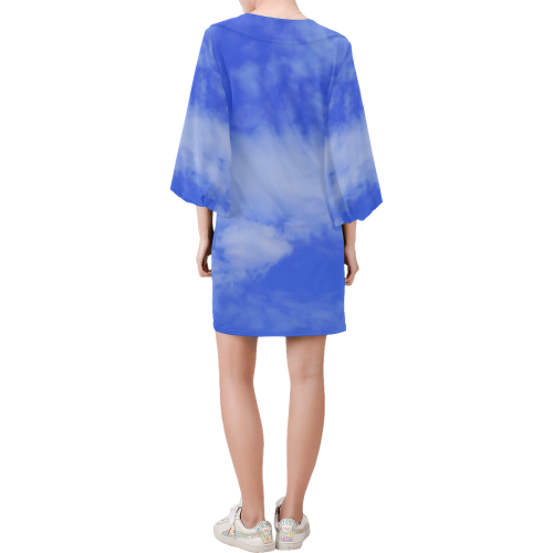 Blue Clouds Bell Sleeve Dress (Model D52)