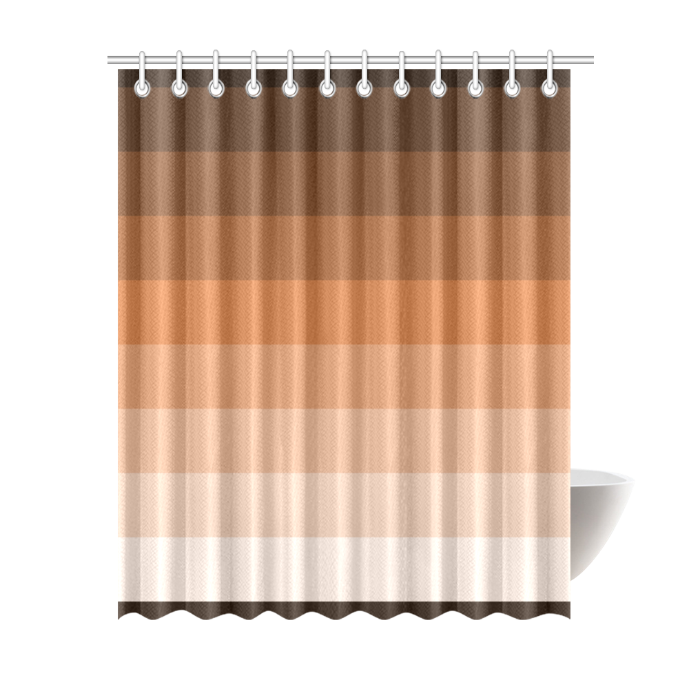 Caramel multicolored stripes Shower Curtain 69"x84"