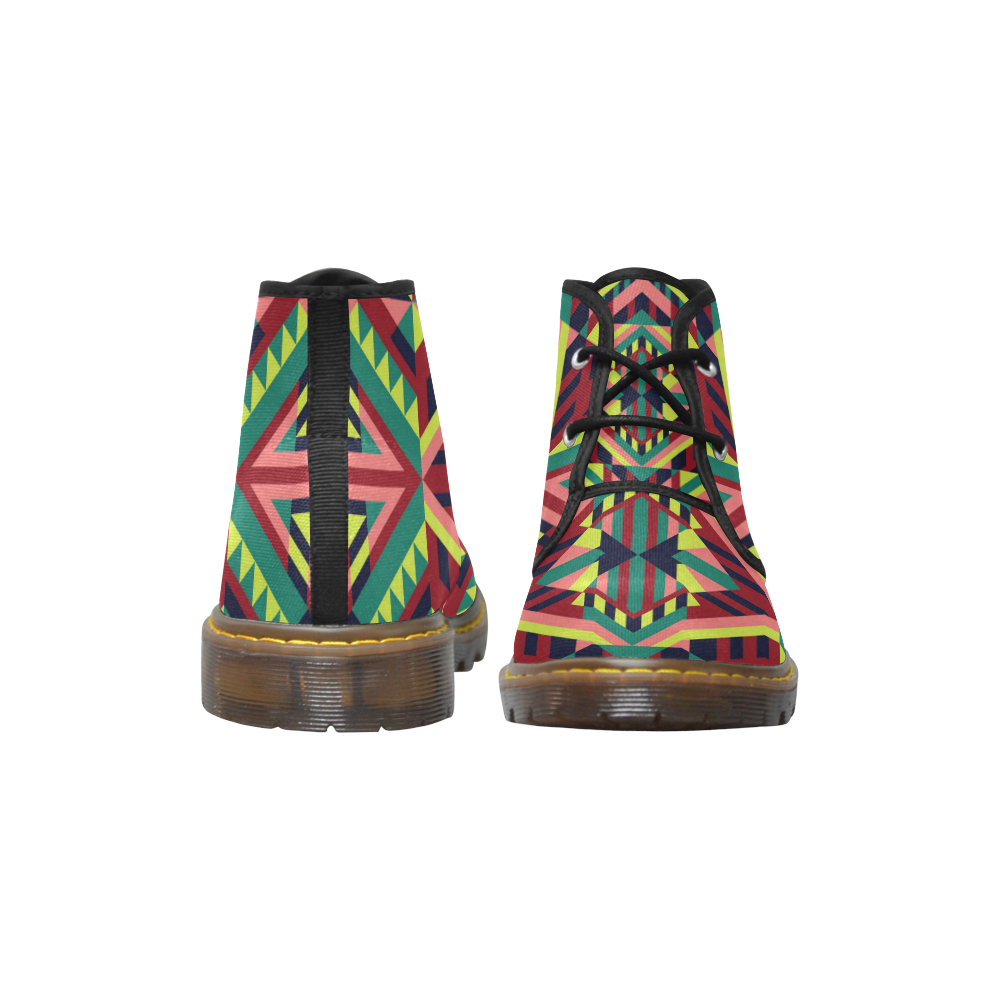 Modern Geometric Pattern Women's Canvas Chukka Boots (Model 2402-1)