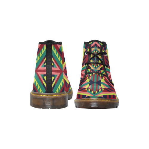 Modern Geometric Pattern Women's Canvas Chukka Boots (Model 2402-1)