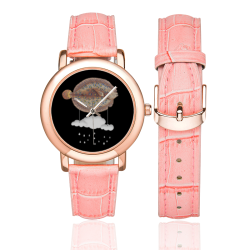 The Cloud Fish Surreal Women's Rose Gold Leather Strap Watch(Model 201)