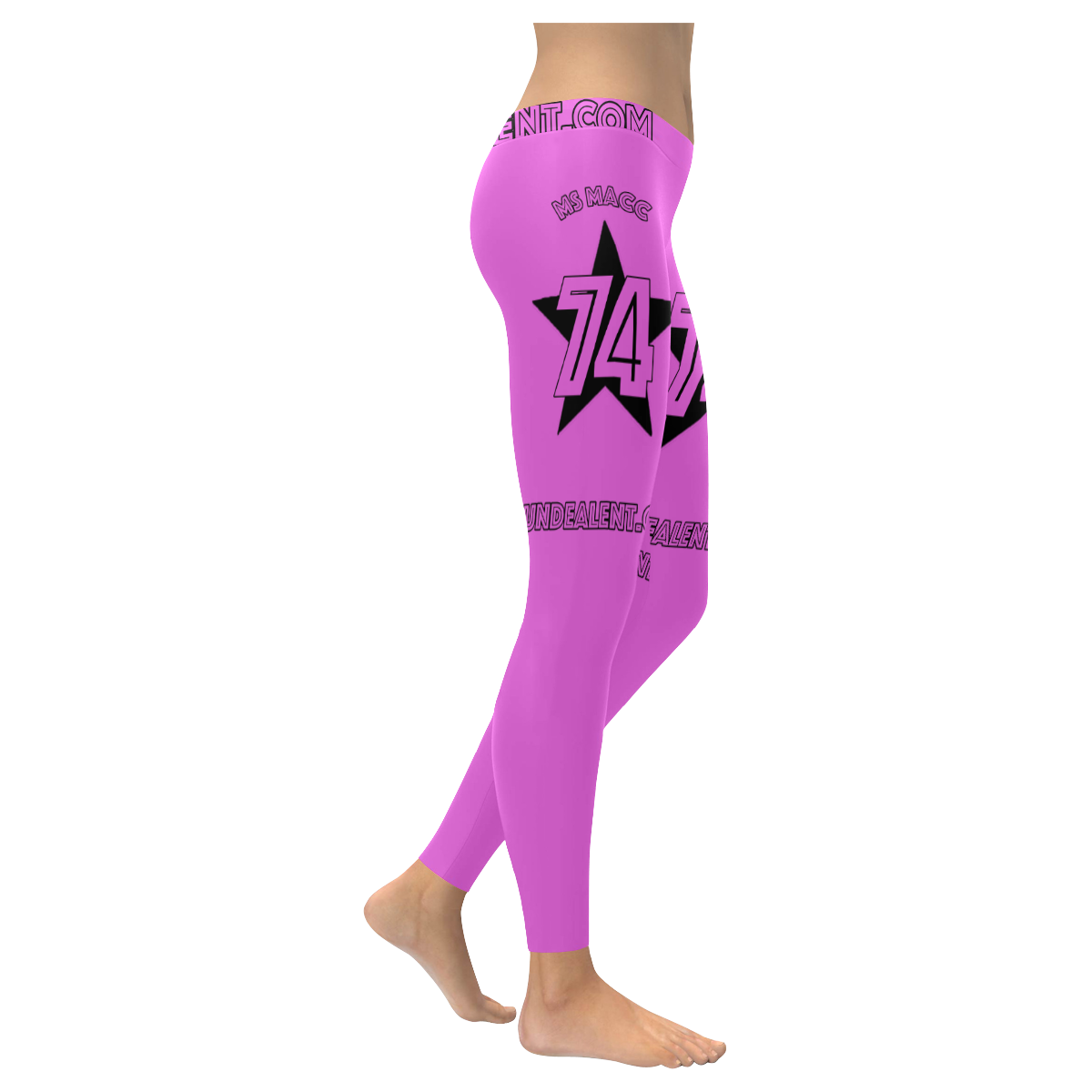 Ms Macc Pink Women's Low Rise Leggings (Invisible Stitch) (Model L05)