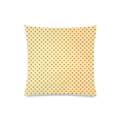 Tangerine Orange Polka Dots on Yellow Custom Zippered Pillow Case 20"x20"(Twin Sides)