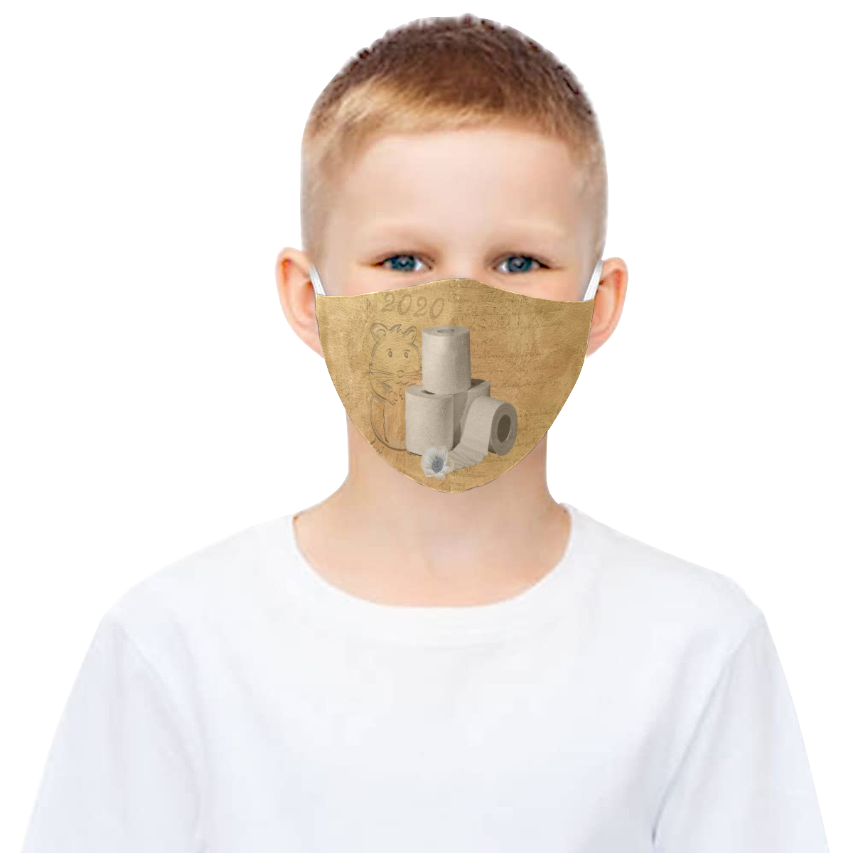 Toilet Paper Hoarder 3D Mouth Mask with Drawstring (Pack of 10) (Model M04)