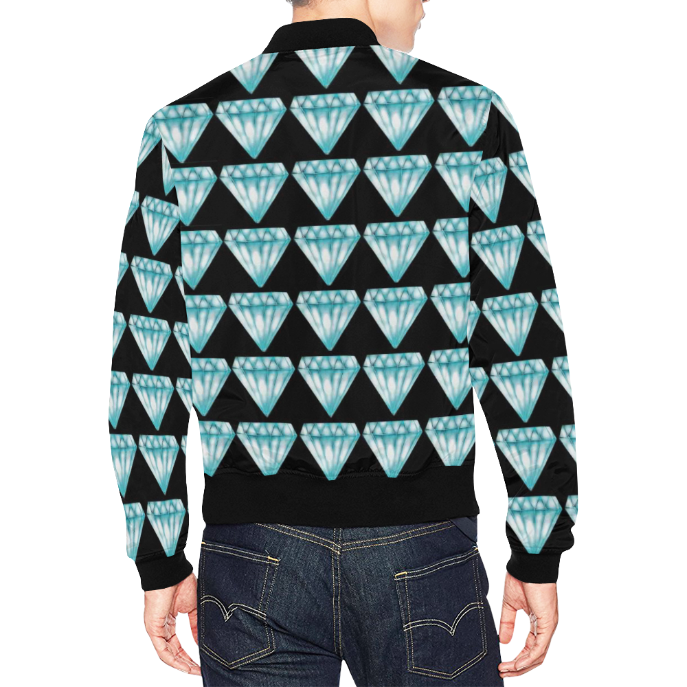 Diamond All Over Print Bomber Jacket for Men (Model H19)