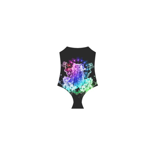 Colorful owl Strap Swimsuit ( Model S05)
