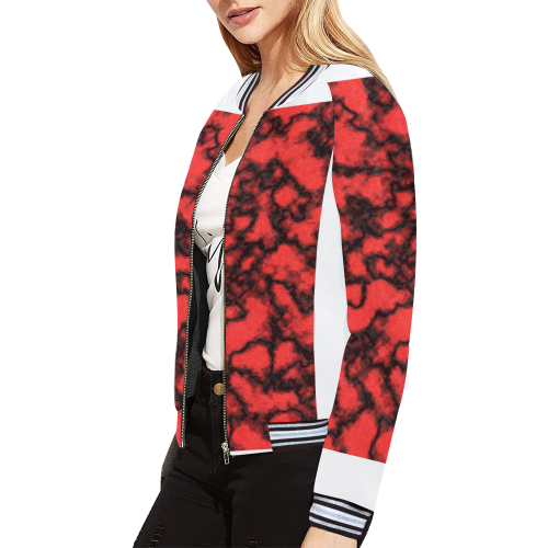 redplanet All Over Print Bomber Jacket for Women (Model H21)