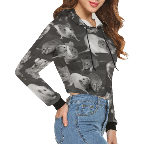 LEGGINGS All Over Print Crop Hoodie for Women (Model H22)