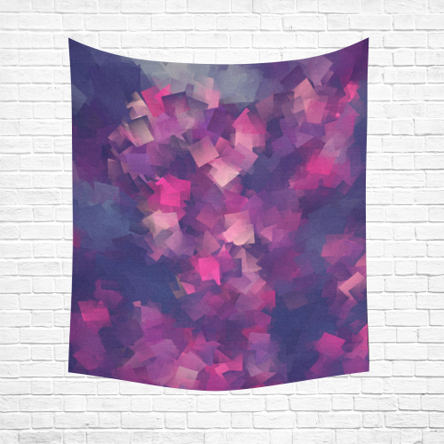 purple pink magenta cubism #modern Cotton Linen Wall Tapestry 51"x 60"