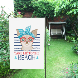 Take Me To The Beach Chihuahua Garden Flag 28''x40'' （Without Flagpole）