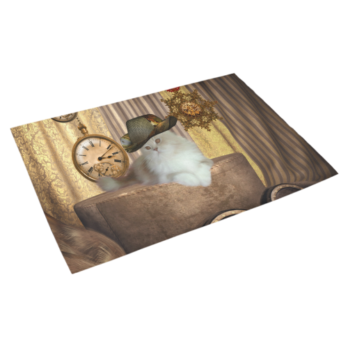 Funny steampunk cat Azalea Doormat 30" x 18" (Sponge Material)