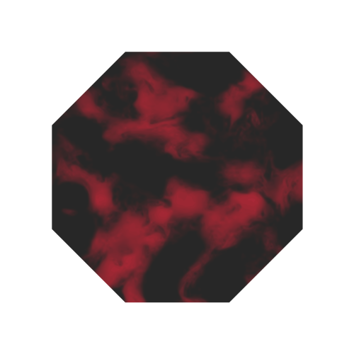 Volcanic Bottom - black red puffy smoke abstract diy personalize Anti-UV Auto-Foldable Umbrella (Underside Printing) (U06)