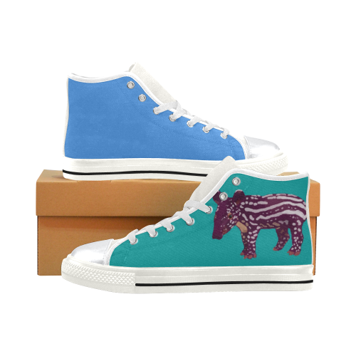 Wacky Baby Tapir High Top Canvas Shoes for Kid (Model 017)
