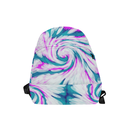 Turquoise Pink Tie Dye Swirl Abstract Unisex Classic Backpack (Model 1673)