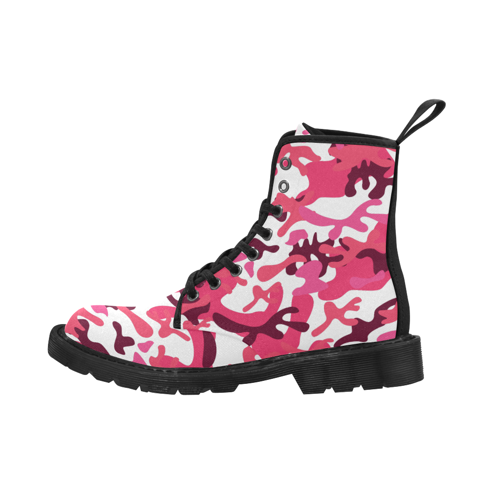 red camo Martin Boots for Women (Black) (Model 1203H)