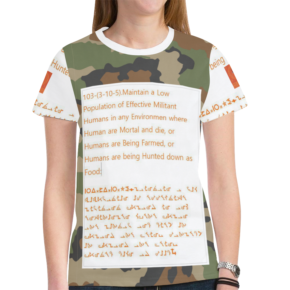 woodland camouflage pattern New All Over Print T-shirt for Women (Model T45)