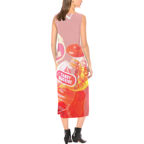Candy Machine Craze Phaedra Sleeveless Open Fork Long Dress (Model D08)
