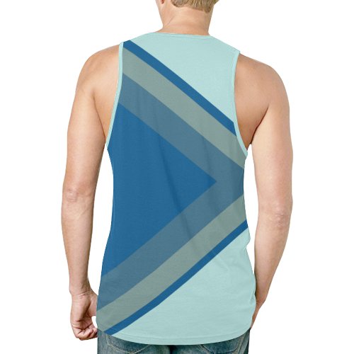 Classic Blue Layers on Bleached Coral New All Over Print Tank Top for Men (Model T46)