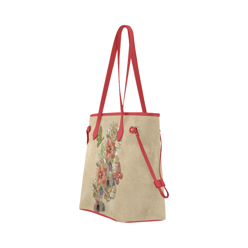 Leather craft flowers Clover Canvas Tote Bag (Model 1661)
