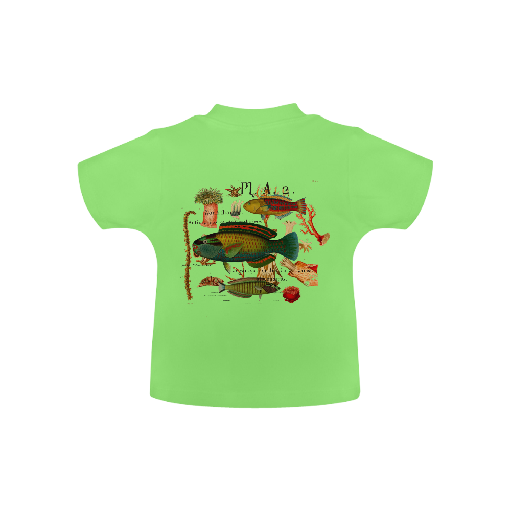 Green Fish with Lipstick Baby Classic T-Shirt (Model T30)