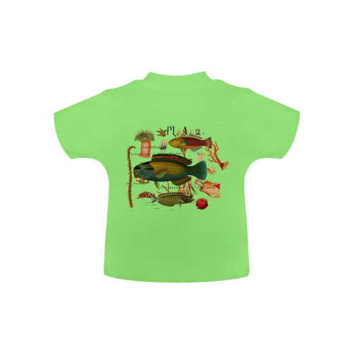 Green Fish with Lipstick Baby Classic T-Shirt (Model T30)