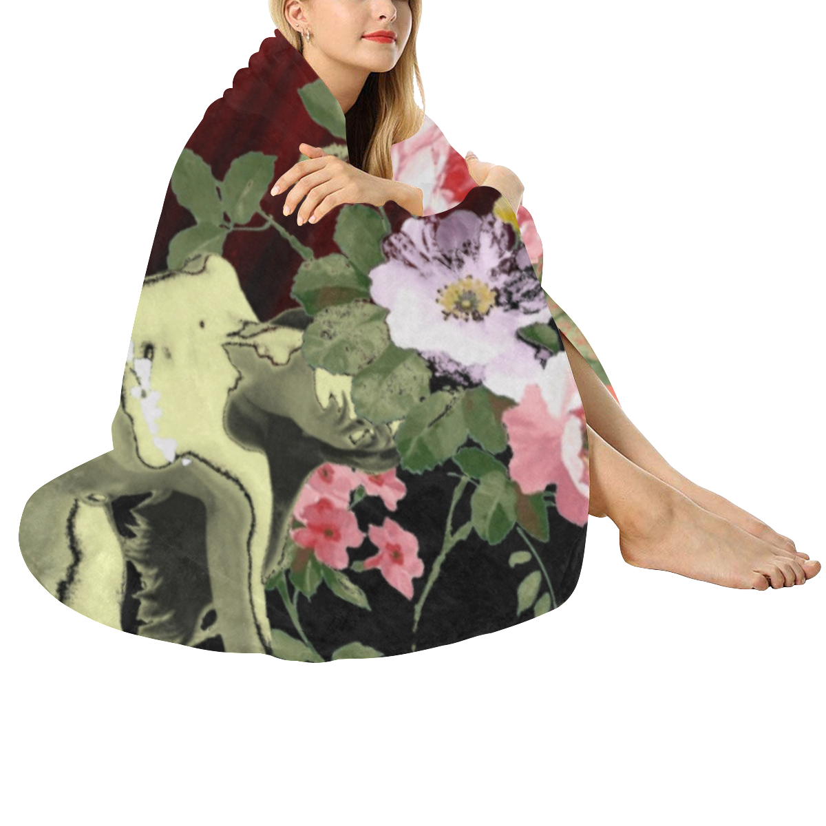 Flora Rainbow Circular Ultra-Soft Micro Fleece Blanket 60"