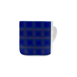 Royal blue golden multicolored multiple squares Heart-shaped Mug(10.3OZ)