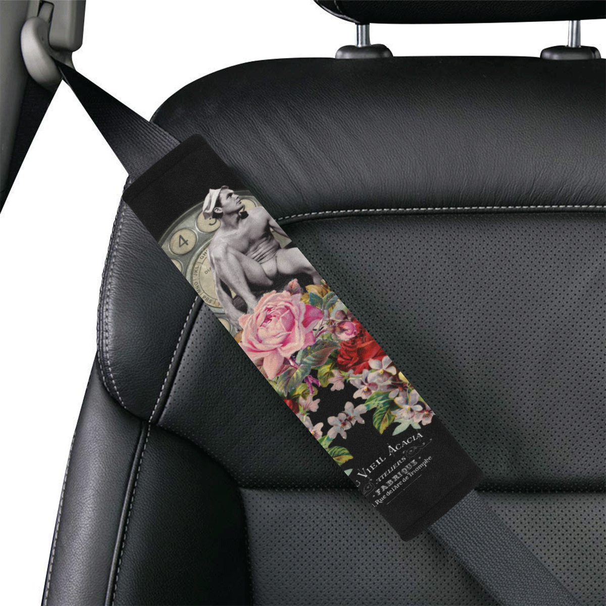 Nuit des Roses Revisited for Him Car Seat Belt Cover 7''x12.6''