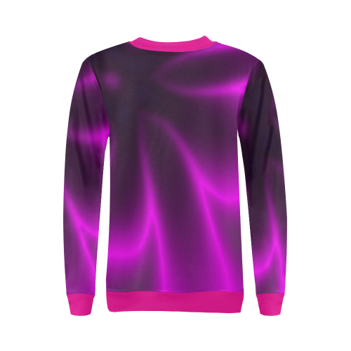 Purple Blossom All Over Print Crewneck Sweatshirt for Women (Model H18)
